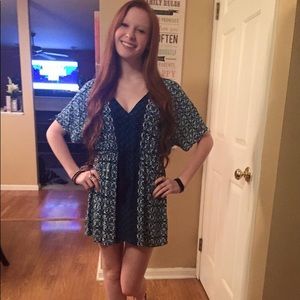 Blue patterned Dress